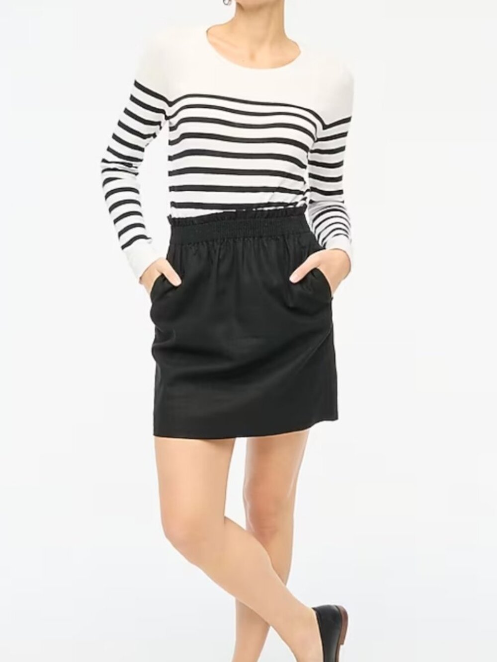 J. Crew Linen Skirt - Black Size 8